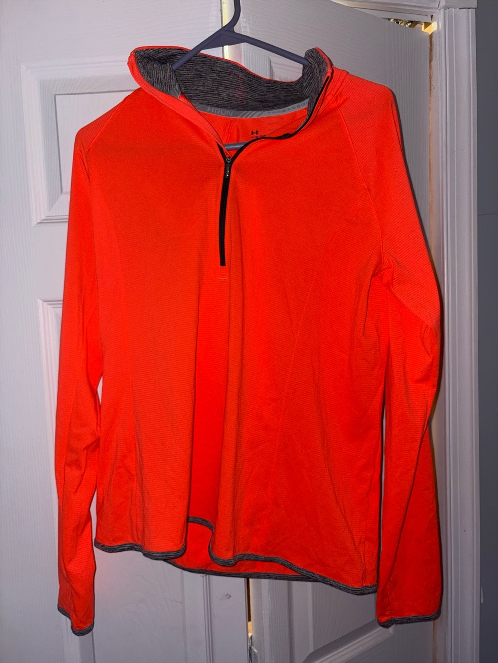 Under Armour Neon Orange Quarter-Zip Pullover large